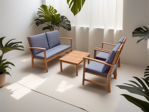 Ensemble de mobilier d'extérieur moderne de luxe en bois d'acacia canapé et table basse résistants aux intempéries pour cours d'hôtels villas en vente directe - Product Image 6