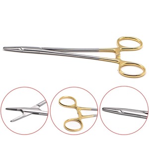 คีมจับเข็มแพทย์ AMETRINE SURGICAL ขนาด 18 ซม. ทำจากสแตนเลสสตีลชุบทอง ใช้ซ้ำได้ สำหรับศัลยกรรมกระดูกและข้อ ได้รับการรับรองมาตรฐาน CE - Product Image 1