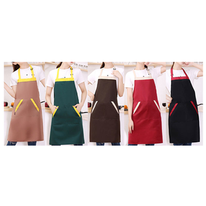 Wholesale Restaurant Hotel Customize Logo Cotton Chef Cafe Satff <b>Apron</b> Blue <b>White</b> Stripe Kitchen <b>Apron</b> With Two Pocket - Product Image 1