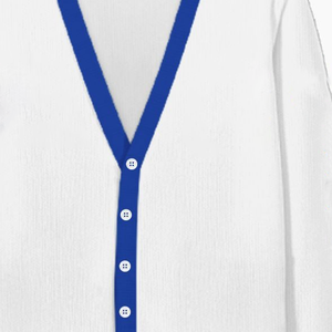 Cardigan blanc tricoté ZPB, pull d'uniforme scolaire ou universitaire, brodé, hiver, couleurs et tailles personnalisées, laine acrylique, vente en gros - Product Image 5
