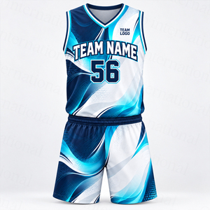 Uniformes de basket-ball avec logo personnalisé, jersey de basket-ball 100% polyester interlock, équipes de basket-ball - Product Image 1