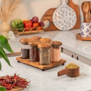 Wooden Spice Storage Rack Customized Popular Design Simple Spice Jar Storage Shelf Rack Manufacture From kitchen Detachable Tray - Product Image 6
