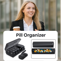 Auvon PO7807 – Organisateur de pilules élégant en alliage d'aluminium avec logo personnalisable, grand format, 7 compartiments, pour le rangement des pilules