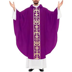 Vêtements de Prêtre : Chasuble et Étole Imprimées, Robes Longues pour Prêtres Chrétiens, Soutanes pour Hommes - Product Image 3