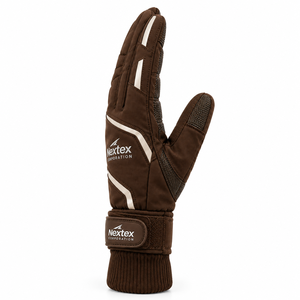 Gants de golf NexTex Brown à écran tactile unisexes en cuir artificiel antidérapants coupe-vent avec fermeture auto-agrippante - Product Image 2