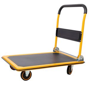 Black and Yellow 660 Lb. Capacity Foldable <b>Platform</b> Truck Push Dolly for Hand Carts & <b>Trolleys</b> - Product Image 5