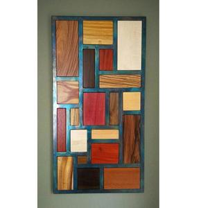 Decoración de Pared de Madera 3D Moderna, Paneles de Mosaico de Madera Rústica Hechos a Mano, Decoración Geométrica para Colgar en la Pared, para Sala de Estar, Decoración de Hogar de Lujo - Product Image 3