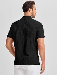 เสื้อโปโลผู้ชาย Vortex Knit แขนสั้น ผ้าทอเนื้อสัมผัสพิเศษ ยืดหยุ่นได้ เหมาะสำหรับเล่นกอล์ฟ ใส่เที่ยวทะเลช่วงฤดูร้อน - Product Image 2