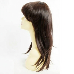 Perruque synthétique coréenne haut de gamme résistante à la chaleur - Perruque droite à boucles en C, dégradée avec frange - Product Image 4