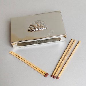 Silver Plated Matchbox With Shell Embossing Design Classic <b>Stick</b> Matches Household Durable Decorative Cover - Product Image 1