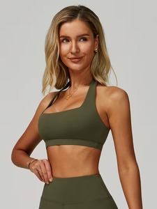 Female <b>Open</b> Back Halter Gym <b>Bra</b> High Elasticity Matte Workout Tank Wide Underband Training Active Wear Manufacturing - Product Image 3