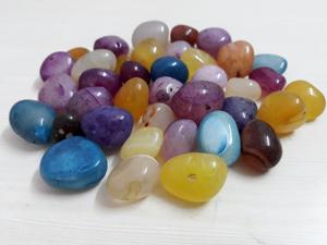 Pierre dégringolée Agate Onyx Galets et galets décoratifs Graviers ronds polis de différentes couleurs Mélange de pierres naturelles - Product Image 2