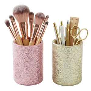 Custom Fashion Glitter <b>Makeup</b> Brush <b>Holder</b> Round <b>Makeup</b> Organizer For Desktop <b>Makeup</b> Storage and Gift Use - Product Image 1