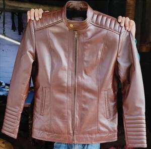 Men's Genuine Leather <b>Biker</b> <b>Jacket</b> Vintage Brown Motorcycle <b>Jacket</b> Quilted Shoulder Casual Winter Leather Coat - Product Image 4