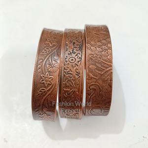 ชุดกำไลข้อมือทองแดงบริสุทธิ์3ชิ้นทำมือมีสไตล์น้ำหนักเบาและสวมใส่สบายสำหรับสวมใส่ในชีวิตประจำวัน - Product Image 6