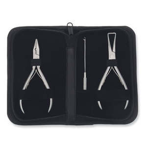Wholesale Hair Extension <b>Plier</b> 2 Pcs Kit Stainless Steel Tape In Hair Extension <b>Plier</b> Removal <b>Pliers</b> <b>Set</b> with Zipper Pouch - Product Image 1
