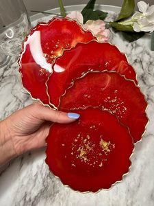 Premium Resin Coasters Handmade Stylish Coffee Mug Coaster Set For Dining <b>Table</b> <b>Protection</b> By AALIYAN IMPEX - Product Image 4