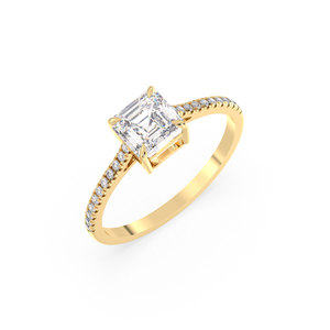 REYES New Arrival Asscher Cut 1.23 Carat Moissanite <b>Solitaire</b> <b>Rings</b> in 925 Sterling <b>Silver</b> GRA Certified Fine Jewelry For Women - Product Image 1
