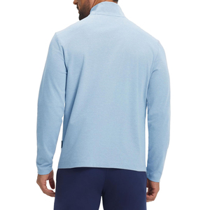 Sudadera barata de forro polar para hombre con cremallera de un cuarto, color liso, corte regular, informal, para invierno, con logo bordado frontal, de mezcla de algodón básica. - Product Image 5