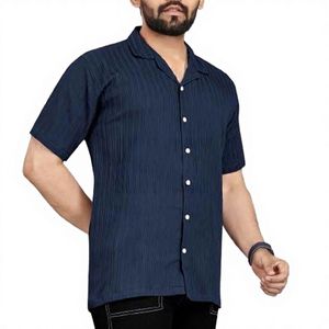 Chemise décontractée respirante pour homme en toile de 240 grammes 100 % coton, motif uni, impression numérique et séchage rapide - Product Image 1