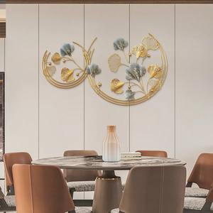 Juego de Dos Decoraciones Florales de Pared de Acero Inoxidable con Diseño Art Deco Hechas a Mano para Colgar en la Pared del Dormitorio, Sala de Estar y Oficina - Product Image 3