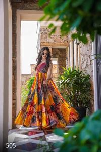 New Trading <b>Women</b> Rose Flower Digital Printed Dark Color Sleeveless Floor Length Multi Tier Long Heavy Rayon OMLY <b>KURTIS</b> Gowns - Product Image 4