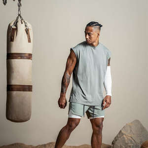 Novedades: Camiseta sin mangas de algodón para hombre, ideal para gimnasio, baloncesto, running, entrenamiento y fitness. - Product Image 3