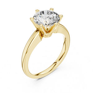 Anillo de Oro Amarillo de 14K con Diamante Cultivado en Laboratorio para Mujer |   Regalo de Aniversario |   Diamante Cultivado Nuevo - Product Image 6