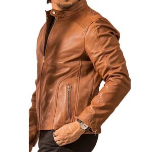 Veste de moto pour hommes en cuir de mouton véritable de haute qualité Stand d'hiver personnalisé Poche décorative High Street Made Pakistan - Product Image 1
