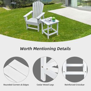 Tavolino da Caffè Quadrato in Legno da 15 Pollici con Estremità a Doghe per Uso Esterno in Giardino - Product Image 6