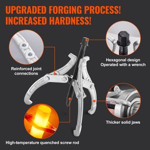 Estrattore a 3 ganasce Set 4 pezzi ruota ganascia reversibile Kit esterno interno 2-3 orizzontalmente con volano portante verticale - Product Image 3