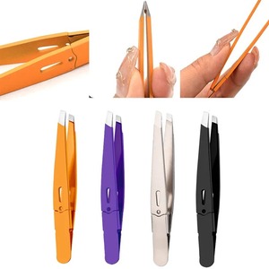 Pinzas Metálicas para Cejas en Oro Rosa, Pinzas de Acero Inoxidable para Depilación Facial, Herramienta de Maquillaje, Pinzas para Soldadura Electrónica - Product Image 1