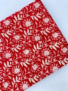 Tissu en coton imprimé à la main de Jaipur, Inde, écologique, respirant, motif floral, doux pour l'été, idéal pour la décoration intérieure et les sacs - Product Image 3