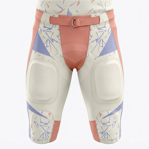 Conjunto de Uniforme de Fútbol Americano Sublimado Personalizado, Jersey de Poliéster Transpirable, Pantalones de Entrenamiento Acolchados, Cuello en V, Unisex - Product Image 4