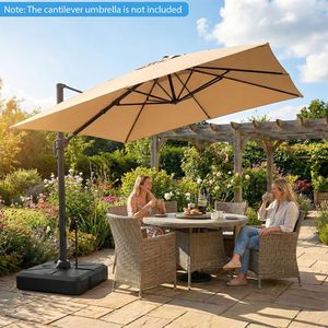 Base per Ombrellone da Patio da 330 Libbre con Ruote e Asta di Trazione Retrattile, Pesante, per Uso Esterno - Product Image 5