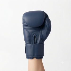 Guantes de Boxeo Profesionales de Cuero Vacuno, Duraderos, para Entrenamiento y Sparring en Todas las Estaciones, Color Azul, para Kickboxing - Product Image 3