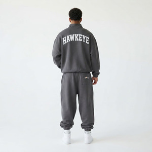 Conjunto Deportivo Hawk Eye para Hombre, Sudadera con Capucha de Forro Polar Delgado de 300g, Pantalón Largo con Botones, Transpirable - Product Image 2
