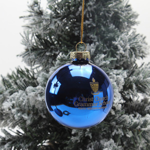 Logo personnalisé imprimable école université société verre boule <span class=keywords><strong>de</strong></span> Noël ornement idées cadeaux articles promotionnels - Product Image 4