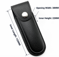 Étui pour couteau pliant, pochette en cuir pour couteaux pliants, étui de transport pour ceinture avec fermeture à pression