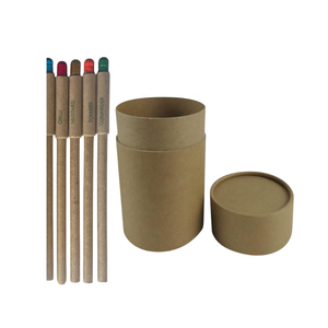 Bolígrafo ecológico personalizado con logotipo, de papel plantable, regalo promocional con material plástico reciclado, ecológico, en caja redonda. - Product Image 1