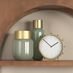Round Gold Finished Metal <b>Table</b> <b>Clock</b> Elegant Desk <b>Clock</b> Perfect For Modern Office Decor And Luxury Study <b>Table</b> <b>Clock</b> From India - Product Image 5