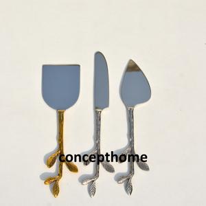 Cuchillo para queso de acero inoxidable con mango en forma de flor, incluye tenedor y espátula para pizza, juego de herramientas metálicas, juego de herramientas premium para queso - Product Image 5