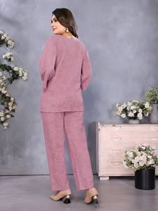 Ensemble haut et bas en tissu importé pour femmes, tenue de fête, tenue ethnique - Product Image 4