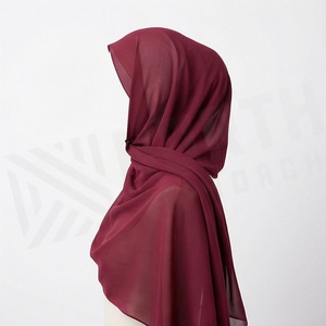 Women Solid Color Chiffon Hijab Breathable Daily Wear Islamic Scarf Shawl - Product Image 3