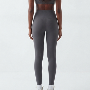 Custom High Waist Hidden <b>Scrunch</b> <b>Butt</b> Gray <b>Leggings</b> OEM Stretchy Workout Pants Cross Over Waist Gym Yoga Active Wear - Product Image 6