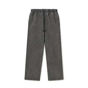<b>Men</b> Mid-Waist <b>Flared</b> Straight Jogger Track Pants Custom Logo New Breathable Fleece Vintage Drawstring Splash Corduroy - Product Image 4