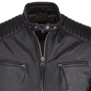 Chaqueta de Cuero Genuino de Piel de Oveja para Hombre, Estilo Urbano, Cierre de Cremallera, Bajo MOQ, Venta Directa de Fábrica 2026, para Invierno - Product Image 5