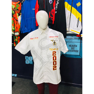 Camisa blanca personalizada Shriners AEAONMS – Bordado “I Am Our Mystic Temple 2002” Regalia masónica - Product Image 1