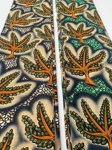 Tissu en Coton Cire Africain de Super Qualité 6 Yards, Motif Cire Doré Grand avec Vrai Or, Pagne Hollandais Ankara Kinshasa - Product Image 3