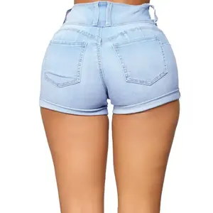 Pantalones Cortos de Mezclilla con Perlas, Pantalones Cortos de Moda para el Verano, Pantalones Cortos Casuales de Mezclilla con Diamantes para Mujer - Product Image 5